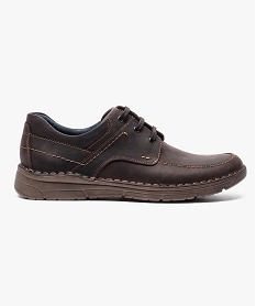 MULE BLEU CHAUSSURE PLAT MARRON