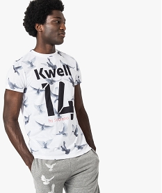 tee-shirt a manches courtes imprime colombes - kwell blanc7143401_1