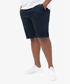 bermuda homme grande taille uni coupe droite bleu7144201_1