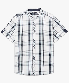 chemise manches courtes a carreaux imprime chemise manches courtes7145001_1