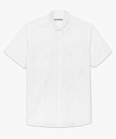 chemise manches courtes a fines rayures blanc chemise manches courtes7145901_4