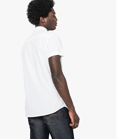 chemise a manches courtes effet froisse blanc chemise manches courtes7146501_3