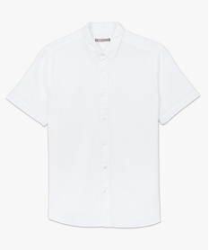 chemise a manches courtes effet froisse blanc chemise manches courtes7146501_4