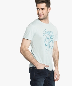 GEMO Tee-shirt manches courtes à imprimé tongs dore