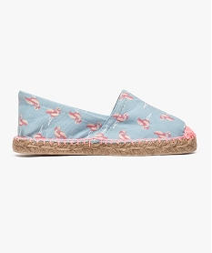 GEMO Espadrilles motif flamant rose Bleu