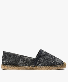 GEMO Espadrilles homme en toile imprimé tropical Noir