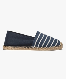 GEMO Espadrilles en toile à rayures Bleu