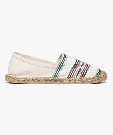 GEMO Espadrilles à rayures fantaisie Beige