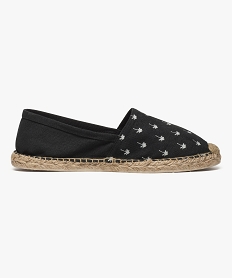 GEMO Espadrilles à petits palmiers Noir