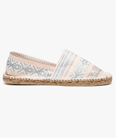 GEMO Espadrilles motifs aztèques argentés Rose