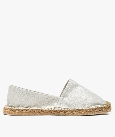 GEMO Espadrilles femme en coton métallisé Gris