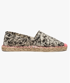 espadrilles motif palmes bicolore et finition girly noir7156101_1