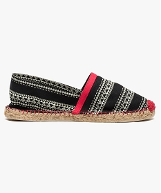 GEMO Espadrilles à motifs géométriques Noir