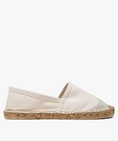 GEMO Espadrilles femme avec empiècement pailleté Blanc