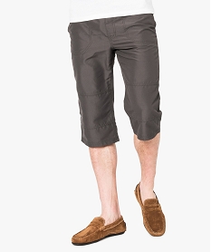 bermuda uni a coupe droite et taille elastiquee gris shorts et bermudas7156901_1