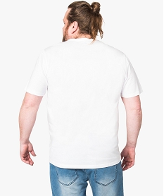 tee-shirt blanc manches courtes a imprime marine blanc tee-shirts7157701_3