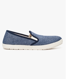 GEMO Chaussons homme en toile effet denim style slip-on Bleu