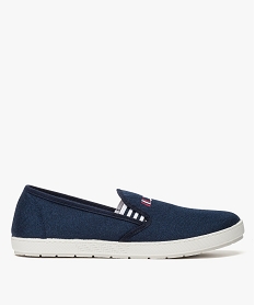 GEMO Slip-on pour homme en toile esprit marin Bleu