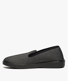 chaussons homme a fines rayures forme charentaises noir7166501_3