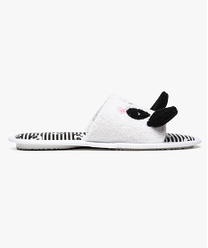 GEMO Chaussons mules ouvertes motif animaux Blanc