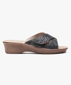 GEMO Mules confort brides croisées - Cloggy Noir