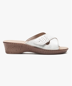 GEMO Mules confort brides croisées - Cloggy Blanc