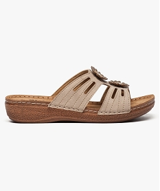 GEMO Mules confort avec perles sur le dessus - Cloggy Beige