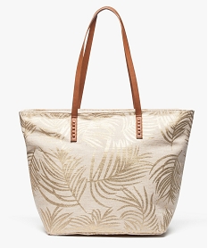 GEMO Sac cabas motif palme doré Beige