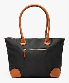 sac en toile avec anses en simili cuir noir7179401_1