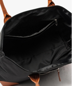 sac en toile avec anses en simili cuir noir cabas - grand volume7179401_3