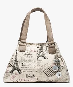 sac a main femme forme trapeze imprime paris beige7180501_1