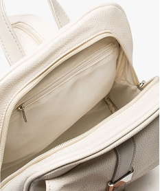 sac a dos aspect cuir graine avec bande contrastante sur lavant beige7187901_3