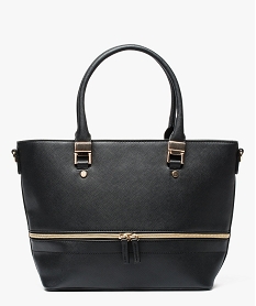 sac a main forme cabas avec zip decoratif noir sacs a main7190301_1