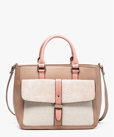 sac a main avec poche imitation python rose7190701_1