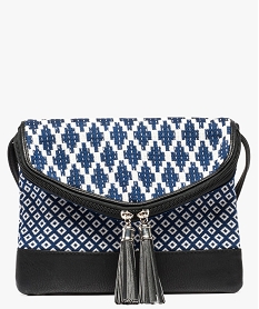 GEMO Pochette femme à bandoulière en jacquard Bleu