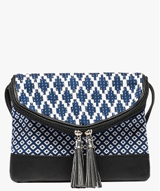 GEMO Pochette femme à bandoulière en jacquard Bleu