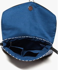 pochette femme a bandouliere en jacquard bleu sacs bandouliere7192301_3