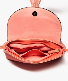sac femme forme pochette avec rabat et detail pompon rose7197401_3