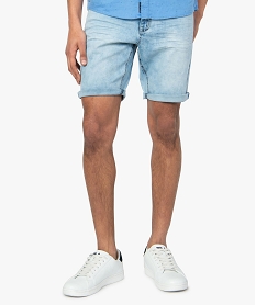 GEMO Bermuda homme effet denim délavé Bleu