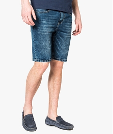 GEMO Bermuda homme effet denim délavé Bleu