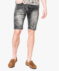 GEMO Bermuda homme effet denim délavé Noir