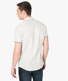 chemise manches courtes a lisere contrastant beige chemise manches courtes7201101_3