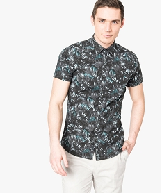 chemise manches courtes imprime vegetal imprime7201301_1