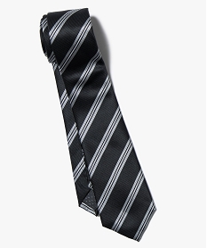 cravate avec motifs rayes noir7201601_2