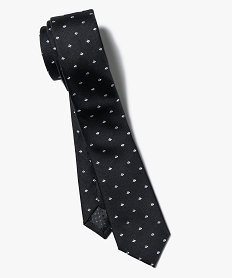 cravate a petits motifs bicolores noir7201701_2
