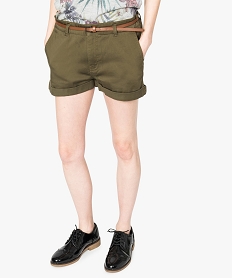 short court avec ceinture marron vert shorts7205901_1
