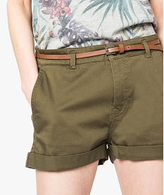 short court avec ceinture marron vert shorts7205901_2