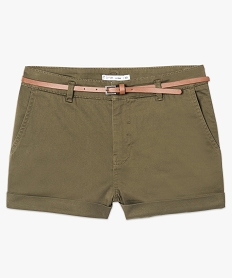 short court avec ceinture marron vert shorts7205901_4