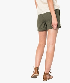 short large en lin avec ceinture a nouer vert shorts7206001_3