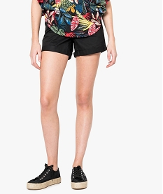 short uni en toile noir shorts7206701_1